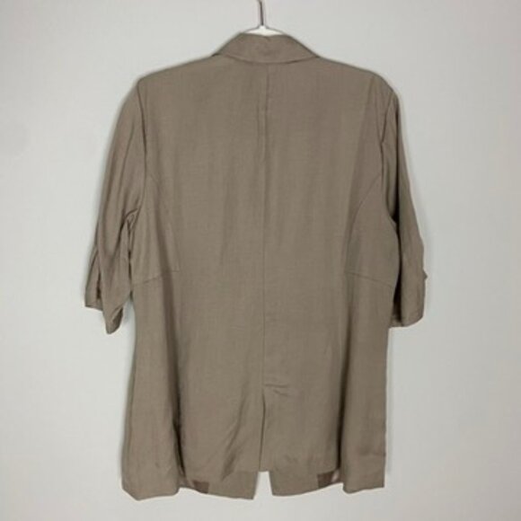 Torrid Stone Short Sleeve Linen Blazer Tan Womens 1X NWT - Picture 7 of 8